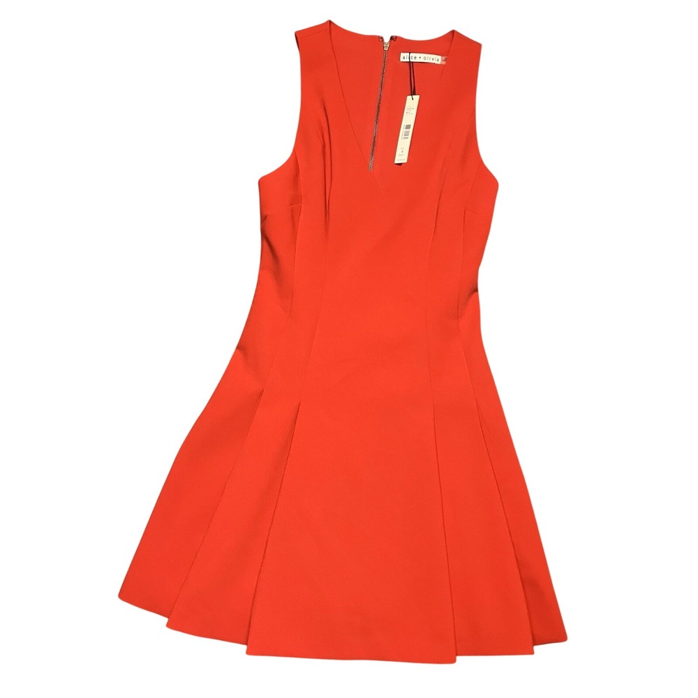 Alice Olivia Classic Dress Party V Red Bodycon Women's 0‎ Romantic Spring NWT
